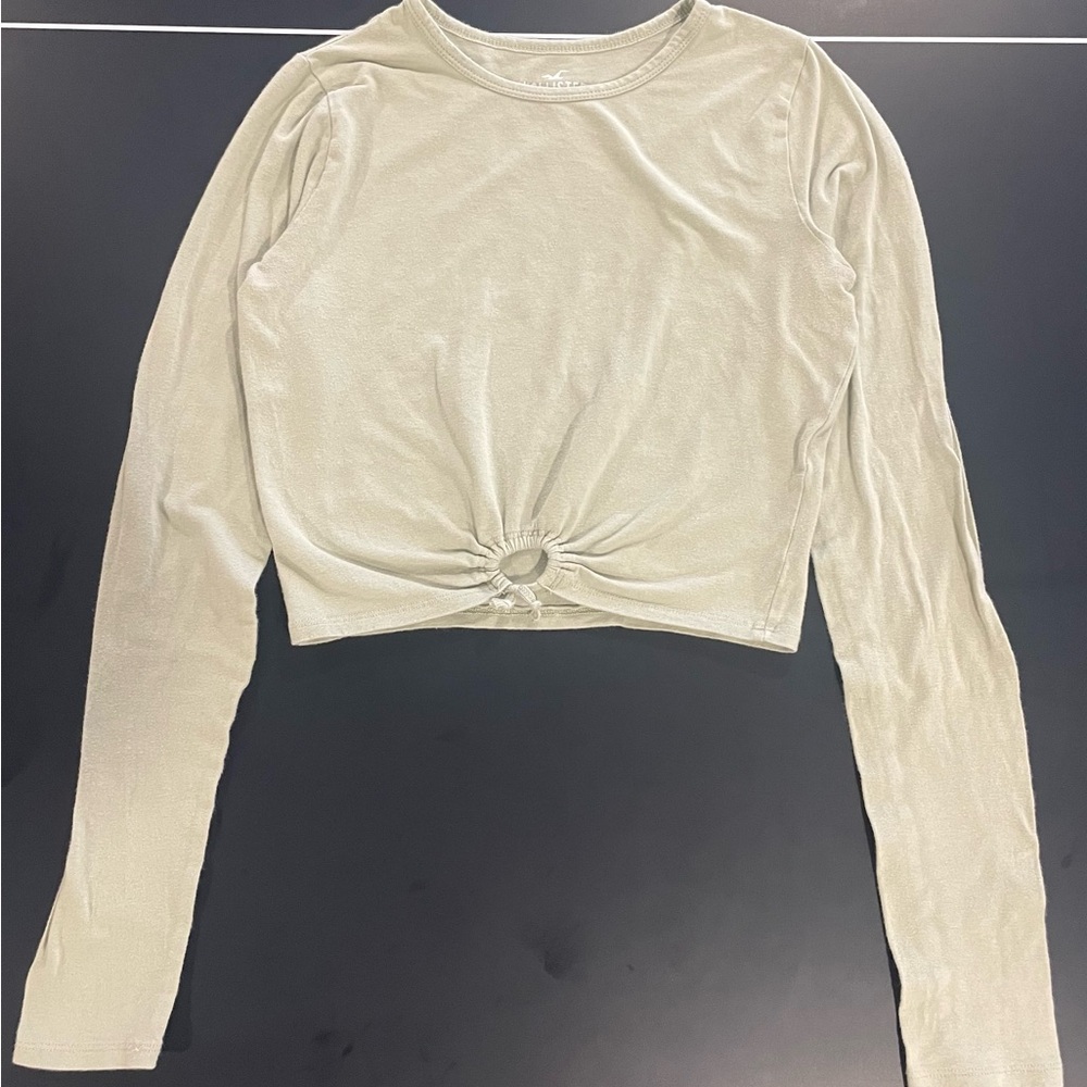Sage Green, Hollister, Cropped long sleeve